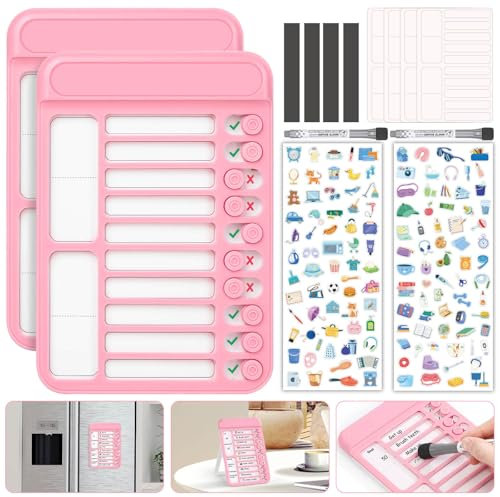 Audab Trocken abwischbare Aufgabendiagramm für Kinder, magnetische Checklistentafel, Meine Aufgabenschiebertafel, To-Do-Listentafel, Routine-Belohnungstafel, Aufgaben-Tracker für Zuhause, Kühlschrank,
