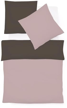 fleuresse Interlock Jersey Bettwäsche Black Premium Tornio dunkelrosa, 1 Bettbezug 135 x 200 cm + 1 Kissenbezug 80 x 80 cm