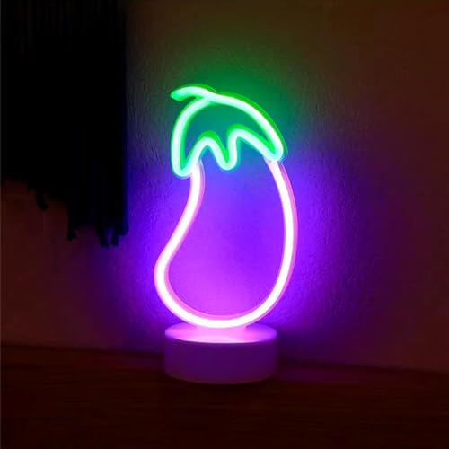 HFHungkeong LED Neon Nachtschild Neonlicht Kunstlampe Tisch Wohnzimmer Bar Restaurant Büro Valentinstag Fes Feiertag Geburtstag Party Hochzeit Dekoration USB-betrieben(Aubergine)