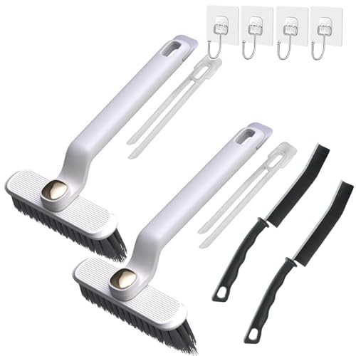 DONGTATA Multi-Function Rotating Crevice Cleaning Brush 360°Rotating Cleaning Brush Hard Crevice Cleaning Brush Gap Cleaning Brush for Window Bathroom Kitchen Long Handle Brush Bathroom Tile Groove
