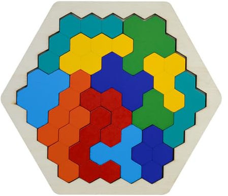 Hölzernes Sechseck-Puzzle Tangram Spielzeug Puzzle Montessori lernspielzeug für pädagogisches Geschenk