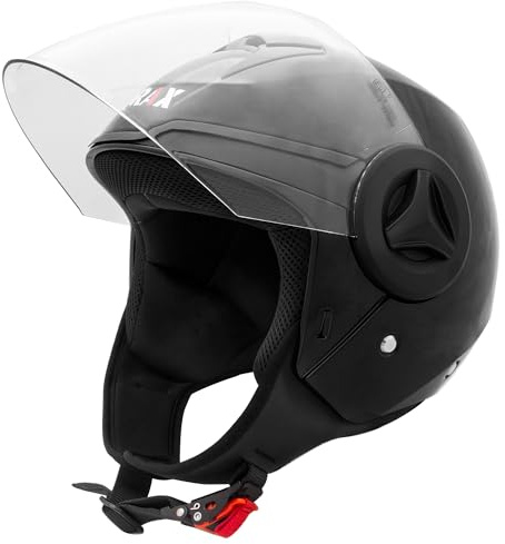 Zorax ZOR-603 Open Face Helmet Single Visor - Gloss Black M (57-58cm) | Motorcycle Motorbike Crash Jet Helmet Unisex Road Legal Ece 22.06 Approved