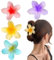 4 pinzas para el pelo de diseño floral pinzas para el pelo para mujer, pinzas para el pelo grandes, pinzas para el pelo con flores antideslizantes, pinzas para el pelo de plástico