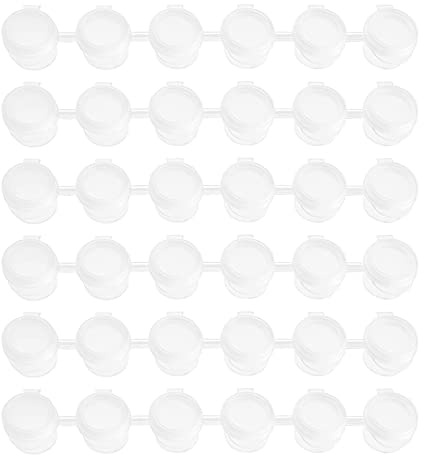 Dropfree 50 Strips Paint Pots Strips,300 Pots 2Ml/0.07 Oz Empty Paint Cup Pots with Lids, for Classrooms Paintings Art Festivals