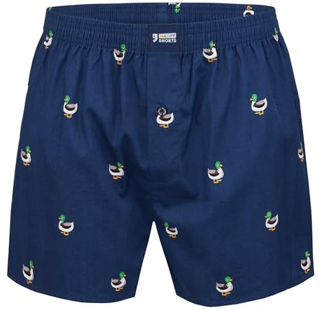 Happy Shorts Calzoncillos tipo bóxer americano para hombre, diseño de pato, Pato - Pato, XL