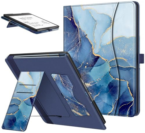 Fintie Hülle für Kindle Scribe 2024/2022 - Kickstand Case mit Kartenfach und Auto Sleep/Wake für 10,2 Zoll Kindle Scribe 2024, Ozean Marmor