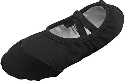 Ballettschuhe Mädchen Damen Ballerina Schuhe Schlappen Ballettschläppchen Flach Spitzenschuhe Ballett Gymnastikschuhe Tanzschuhe Schwarz Gymnastik Schuhe Turnschlappen Pointe Shoes