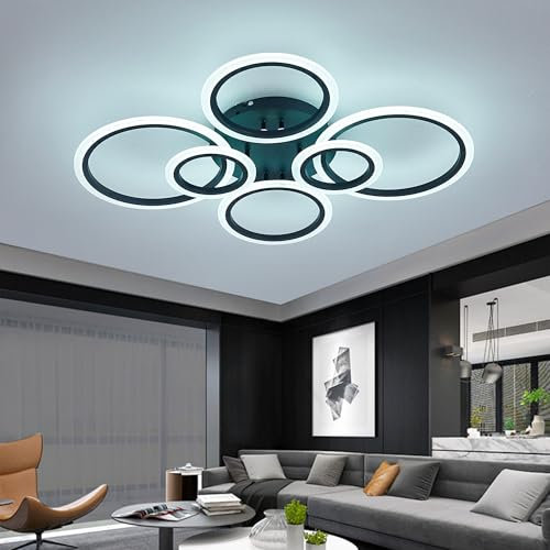 Fachae Kreativität Deckenleuchte Mit APP Fernbedienung,LED Dimmbar 3000K-6000K Deckenlampe,Memory Functions 72W Moderne Lampe Mit Timer Für Wohnzimmer Schlafzimmer Büro