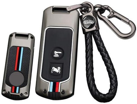 ontto Coque de clé de Voiture pour Honda Forza 250 350 X-ADV 750 SH150i SH300 150 PCX 125 SH125 JpADV150 Housse de clé Voiture de Moto avec Porte-clés 2 Boutons - Noir