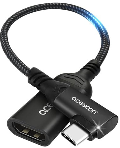 aceyoon Adaptador USB C a HDMI, Cable HDMI a USB C 4K@60Hz Thunderbolt 3 a HDMI Adaptador Compatible con iPhone 16 15 Pro Max, para MacBook, para Galaxy, para Huawei, para Surface Pro