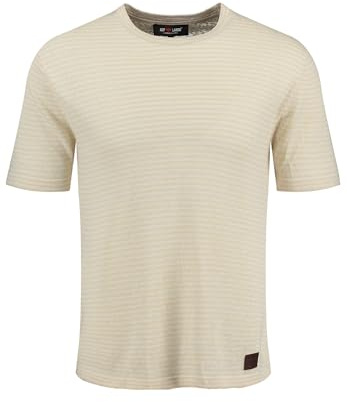 KEY LARGO Herren KLFREQUENCY Ringel Roundneck T-Shirt, beige (1004), Large
