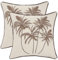 Tosleo 2er Set Sommer Kissenbezug 45 x 45 cm Frühlings Braune Palme Garten Kissenbezüge Kissenhülle Blätter Kissen Dekorative Modern Zierkissenbezüge für Sofa Schlafzimmer Bauernhaus Wohnzimmer Deko