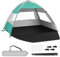 Laneetal Strandmuschel UV-Schutz 50+, tragbares Strandzelt für 3-4 Personen, Sonnenzelt Strand, Sonnenschutz Windschutz, mit Tür Netzfenstern, aus Fiberglasstangen (hellgrün, ‎200 x 150 x 120 cm)