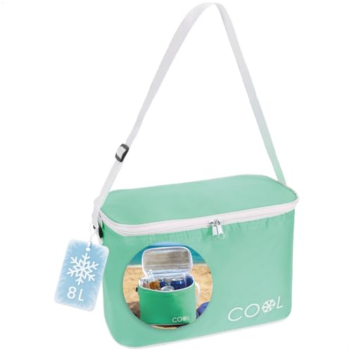 COM-FOUR® Bolsa térmica de 8 L, Nevera portátil Plegable, Bolsa térmica | Bolsa de picnic cremallera