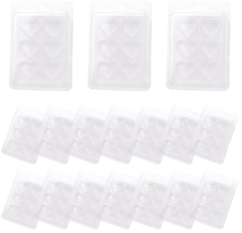 Agmoctz 30 Packs Wax Melt Clamshells Molds,Wax Melt Clamshells Wax Melt Love Heart Tray Containers for Wickless Wax Melt Candles