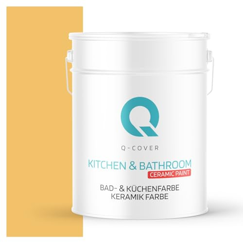 Q-COVER BAD-& KÜCHENFARBE | Honiggelb | 10 L | für Wände – robust, schmutzabweisend, tiefmatt