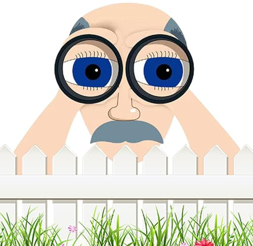 Lustige Gartenschilder - Handgefertigtes Holzschild, Zaundekoration Im Freien | Humorvolles, Neugieriges Nachbarpaar Design Für Garten, Garten, Rasen, Perfektes Handwerk Im Freien, Um Zäunen