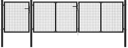 HaoChrymec Gartentor aus Stahl, Hoftor mit Maschendraht, Rost- und Korrosionsbeständig, Gartentür für draußen, Anthrazit, 400 x 125 cm