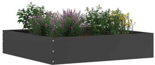 vidaXL Rasenkante 60 x 60 x 13 cm Stahl Schwarz