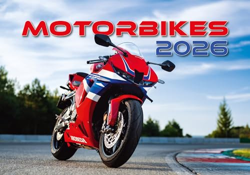 Motorbikes Kalender 2026 Wandkalender Wall Calendar 45x31,5cm Motorräder