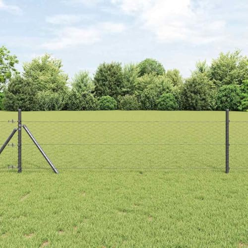Hexagonzaun Grau 0,5x10m, robuster Stahl Maschendraht für Garten, Hühnerstall, Geflügel, sechseckig, witterungsbeständiges Netz, langlebiger Schutz