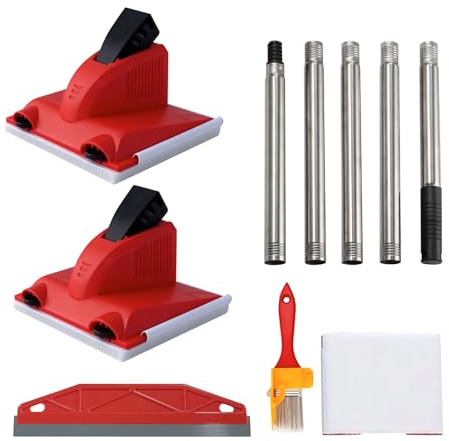 Rudfovn 5 Pcs Paint Edger Tool Kit, Cutting in Tools with Extender Pole for Painting Ceilings Windows Corners Skirting Home Room Paint Brush