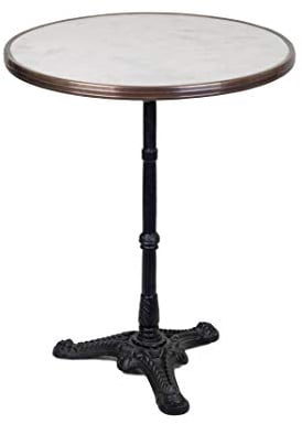 Bonnecaze Bistrotisch, 61 cm, Weißer Marmor, von Bonnecaze