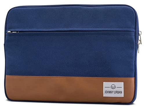 Laptophülle 13-13.3 Zoll Blau - Johnny Urban Canvas Laptop Sleeve Laptoptasche Hülle für Surface Book, Acer, Asus, Samsung, Dell, Toshiba UVM. - 13/13.3 Notebook Tasche aus Baumwolle