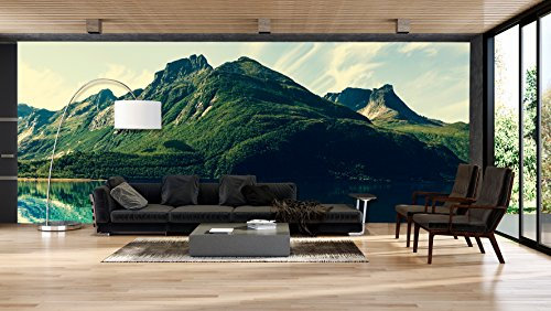 Fototapete aus Vinyl für die Wand von See und Bergen, Fototapete, dekorative Fototapete, Vinyl 150 x 100 cm