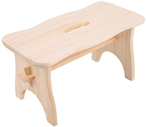 Creative Deco Fußbank Holz Hocker | 38 x 19 x 21 cm | Tritthocker Blumenhocker Toilettenhocker Holzbank Schemel Kinderhocher Fußhocker | Fußauflagen Stuhl Kiefernholz Natur