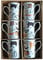 Cat Bone china mugs - set of 6 gift boxed 10oz mugs different cats all round
