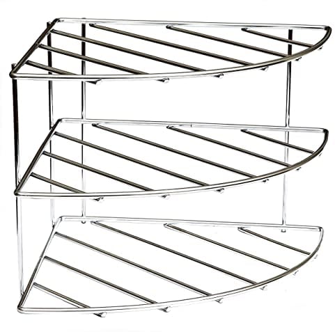 Amtido Plate Rack Kitchen Cupboard Organiser - 3 Tier Stand Holder Storage – Chrome