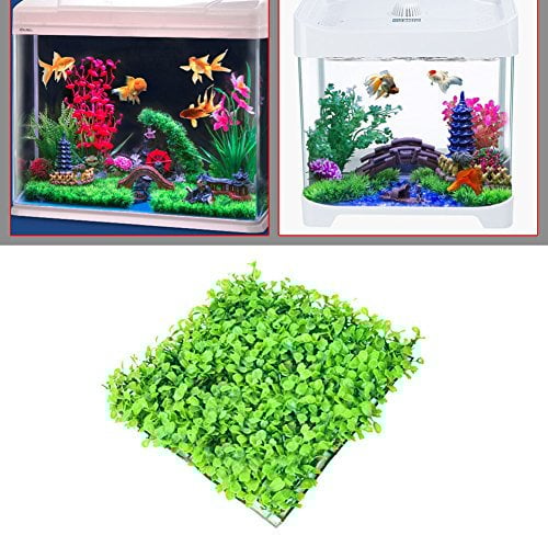 Brussels08 1Pc Artificial Lawn Fish Tank Aquarium Plastic Underwater Plant Decor Fake Water Plant Artificial Water Aquatic Green Grass Plant Aquarium Fish Tank Landscape Green