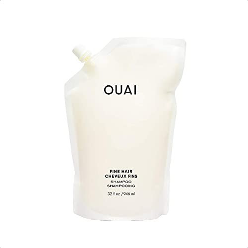 OUAI Fine Shampoo Refill - Volumizing Shampoo with Strengthening Keratin, Biotin & Chia Seed Oil for Fine Hair - Delivers Weightless Body - Paraben, Phthalate & Sulfate Free Hair Care - 946ml