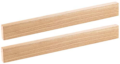 Rosenstein & Söhne Magnet für Messer: 2er-Set durchgehende Magnet-Messerleisten, echtes Hevea-Holz, 45 cm (Magnetleiste Küchenmesser, Profi Magnetleiste)