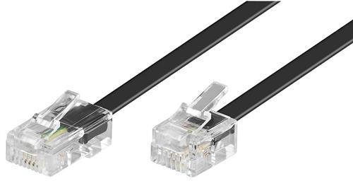 CABLEPELADO Cable telefonico RJ11 a RJ45 | Cable de Datos para Red Ethernet | Cable Modular 8P4C | Apto para Módem Rúter Fax ISDN DSL VDSL Internet | Negro | 3 Metros