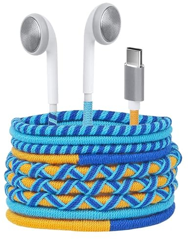 URIZONS Auricolari Intra-ear colorati intrecciati USB di tipo C - Stereo con telecomando e microfono cablati auricolari compatibili con Huawei xiaomi e altri dispositivi di interfaccia-44#