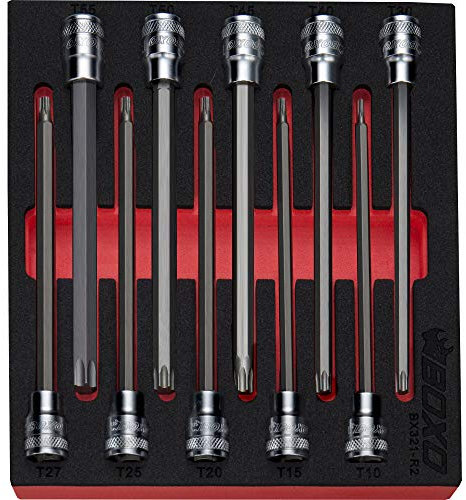 3/8 Drive Long Torx Bit Socket Set 10 Pieces BOXO BX321-R2