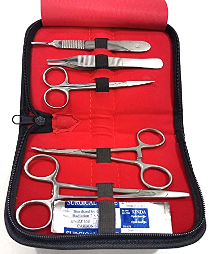 Innotech Sezierset Präparierbesteck für Studenten Scientific Präparier-Set zum Sezieren inklusive 5 Skalpellklingen 10 Pcs Set