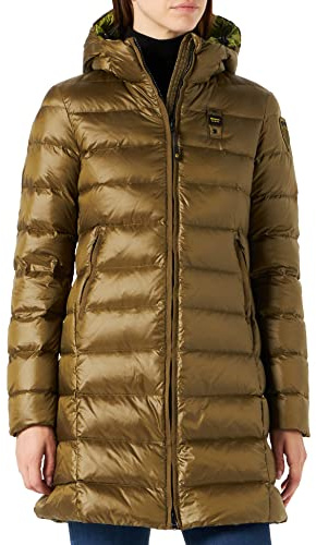 Blauer Impermeabile/Trench Lunghi Imbottito Piuma Piumino Lungo da Donna, 692LR Verde Militare Chiaro INT. Limone Verde, M