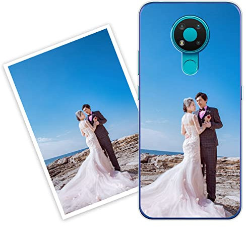 Sunrive Personalisierte Hülle kompatibel mit Nokia 3.4 Silikon,Transparent Handyhülle Benutzerdefiniert Weicher Etui mit Eigenem Foto Bild Text Individuelle