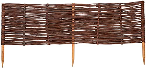 KOTARBAU® Borde de jardín 100 x 30 cm, Borde Separador, Delimitador de Bordes de Mimbre, Borde de césped, Borde de Parterre, Bordura Recta, Cerca de jardín, Separadores de césped, Borde de Mimbre