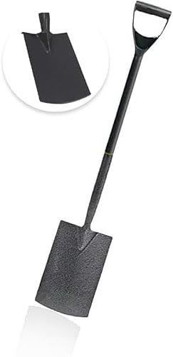 rightclick Heavy Duty Carbon Steel Garden Spade, Fencing Spade, Border Spade, Lightweight Gardening Spade With Plastic D-Grip Ideal For Planting, Digging & Compost_7.5 x 18 x 102cm