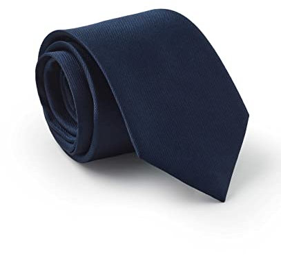 THE SAVILE ROW COMPANY LONDON Corbata de seda lisa de lujo para hombre, Sarga fina azul marino, Taille unique