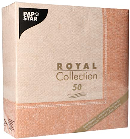 50 Servietten ROYAL Collection 1/4-Falz 40 cm x 40 cm terracotta Linum