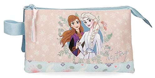 Disney Frozen Own Your Destiny Federmäppchen, dreifach, Blau, 22 x 12 x 5 cm, Polyester, blau, Estuche Triple, Dreifach-Etui