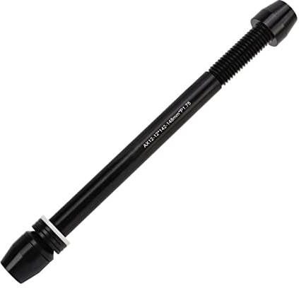 SPYMINNPOO Fahrrad Rollentrainer Steckachse, Längenverstellbare Aluminiumlegierung Hochfeste Fahrradtrainer Achse Schaft P1.75 für M12x142 Bis M12x148mm Nabe
