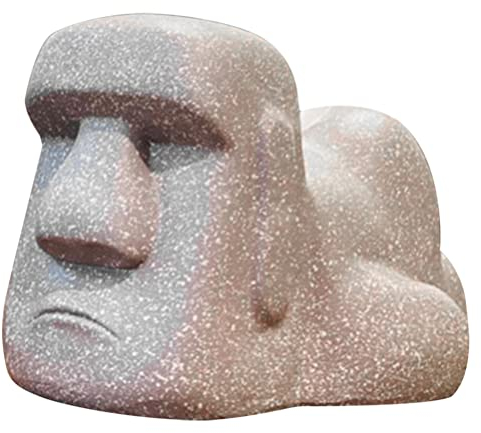 Zerodeko Harz-Tissue-Box Mit Moai-Förmiger Harz-Moai- Für Badezimmer Schlafzimmer Kommoden Nachttische Schreibtische Tische Taschentuchspender Moai