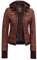 fjackets Lederjacken für Damen – abnehmbare Kapuze und Bomberjacke aus echtem Lammfell für Damen, Tralee Cognac Lederjacke mit Kapuze, L