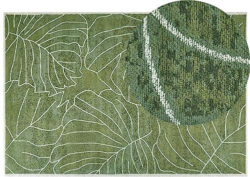 Moderner Rechteckig Teppich 200 x 300 cm Baumwolle für Innenbereiche Monstera Blätter Druck Sarmin